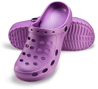 ESTRO Zuecos Mujer Verano Goma - Zuecos Sanitarios Mujer Unisexo Zapatillas Casa Verano Hombre Ligero A02 (40, Púrpura)