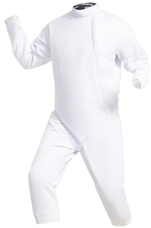 AIBEINUO 450N Ice Silk 3-Piece Fencing Uniform Set, Cooling Anti-Stab Gear Fencing Suit for Foil Epee Sabre, Right Hand(60#)