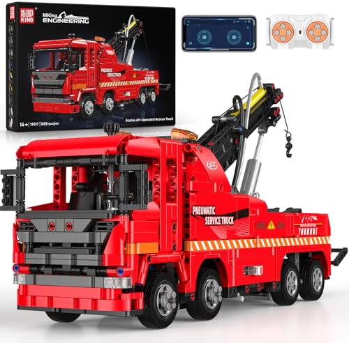 Mould King 19017 Scania Rescue Technik Truck Building Set,Large Construction,Technology Collectible Vehicle Model with Air-Operated for 14+ Aldult/Teens/Enthusiasts(1653PCS)