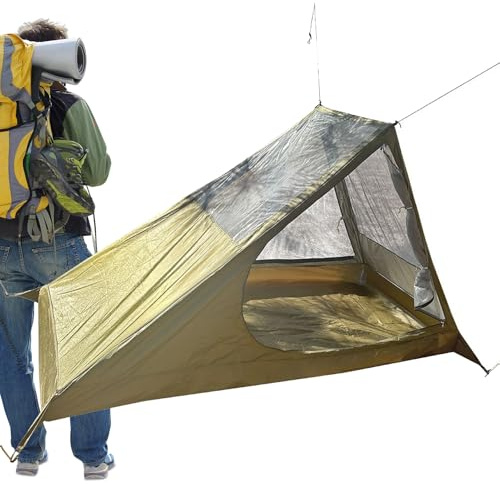 1-Personstält För Backpacking Uppsättning Av Ett Ventilerat Utomhusförtält