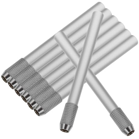 Alipis 8 piezas Extensor Metálico para Lápices Prolongador Portátil para Lápices Cortos Soporte Compacto para Artistas y Oficina Fácil de Usar y Duradero Color Plata