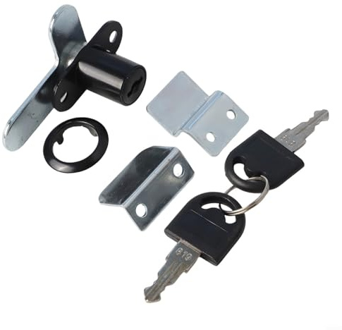 Double Door Lock for Metal Cabinets and Mailboxes Zinc Alloy 1619mm with Robust 7 Shaped Locking System(16mm Black)