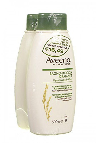 Aveeno Bagno-Doccia - Crema hidratante con avena coloidal natural, 2 x 500 ml