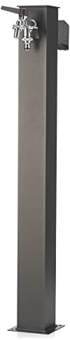 Fontana da Giardino con Doppio Rubinetto Belfer 42QRR Grigio Antracite