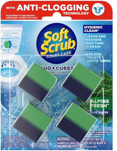 Soft Scrub in-Tank Toilet Cleaner Duo-Cubes, Alpine Fresh, 4Count