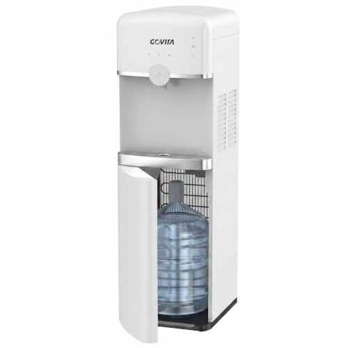GOVITA - Dispenser Acqua con Boccione a Colonna – Erogatore Acqua Fredda Silenzioso per Casa e Ufficio, Design Compatto, Facile da Usare, CARICAMENTO DAL BASSO