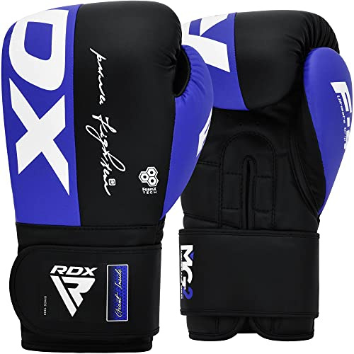 RDX Boxhandschuhe, Maya Hide Leder Trainingshandschuhe für Muay Thai, Kickboxen, Sparring, Boxsack, Sandsack, Kickboxhandschuhe, Kampfsport Training Heim Fitnessstudio Männer Women 8 10 12 14 16 OZ