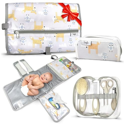 Tutifu®️ Kit Cambiador Bebe Portatil Impermeable XL Premium y Set Cuidado Bebe Recien Nacido. Regalos para Bebes Recien Nacidos, Regalos Chulos Bebes, Accesorios, Plegable, Neceser, Aseo, Higiene
