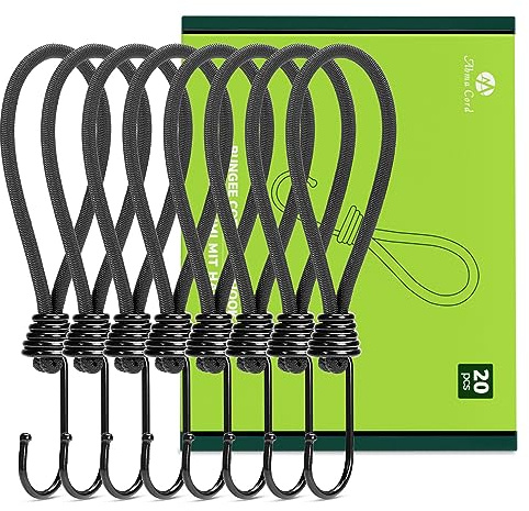 Abma Cord Presenningsklämmor med Krokar 18cm 20Pcs Spänngummi Expanderkrok | Korta, Presenningar, Banderoller, Tält, Camping