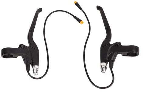 HERCHR Palanca De Frenos De Bicicleta 2 Uds, Manijas De Palanca De Freno Eléctrico De Bicicleta Eléctrica Izquierda Y Derecha De 2 Cables Para Motor Medio BAFANG BBSHD BBS01 BBS02
