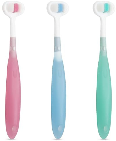 Trueocity Extra Soft Toddler Toothbrush, Toddler Toothbrushes 1-2 1-3 2-4, Toothhugger High Efficient 3 Sides Baby Toothbrush 12 Months and Up, Infant Training Brush, Sensory Oral Care Set (3 Pack)
