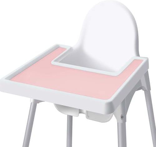 Silikonmatte für den Babyhochstuhl, Silikon Hochstuhl Matte für Babys und Kinder, Silikonmatte für den Babyhochstuhl, Platzset für Babys, Austauschbar Geeignet für IKEA Antilop Highchai (Pink)
