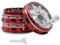 Herb Grinder, 2.5 Spice Grinder, Aluminium Grinder Mills, Shovel Included Easy Clean Practical Coffee Muller Hand Crank Tobacco Grinder(Red)