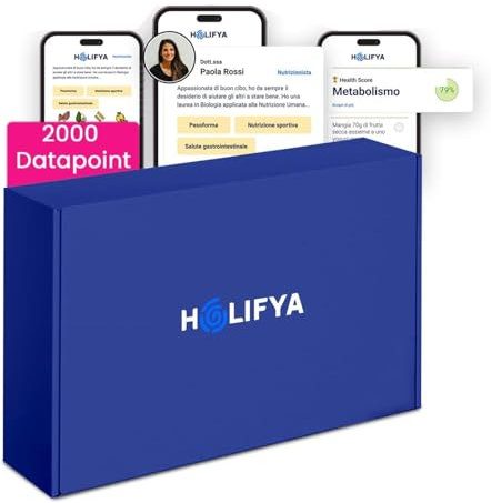 Holifya DNA Complete Test für Gesundheit, Ernährung & Sport – Über 70-seitiger Nutrigenetik-Report – Intoleranzen & genetische Prädispositionen erkennen – 1 Test kit (2 Test)