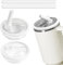 2pcs Leakproof Lid with Straw for Stanley 30oz Replacement,No-Spill Cup Lids for Stanley Quencher,Tumbler Flip Straw Lid for Stanley Accessories (White, 30oz)