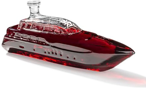 Froster Carafe Yacht, Carafe Whisky 1000 ml, Bateau à Moteur Decanter, Cadeau 40 ans Homme, un Amateur de Whisky
