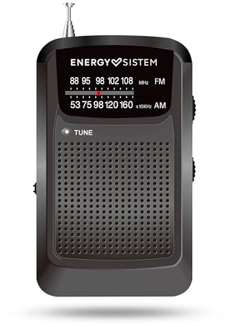 Energy Sistem Pocket Radio - Radio portatil Am/FM a Pilas con Salida minijack e indicador Visual de sintonización