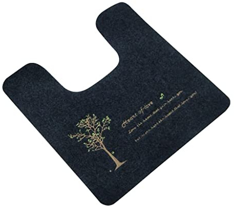 PawwJoy WC-förmige Wasseraufnahmematte, rutschfest, Badewannenteppich, WC-Vorleger für Badezimmer, 50,8 x 50,8 cm, Dunkelgrau