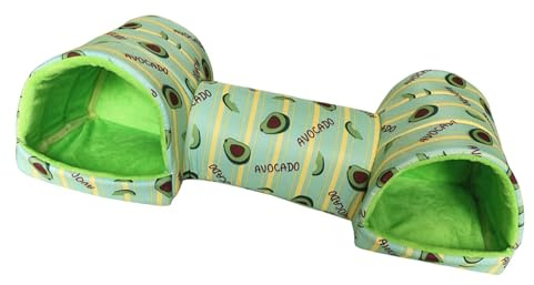 FewNvWa Tunnel pour Cochon d'Inde, Grotte de Jeu, Tunnel pour Petits Animaux, Refuge pour Hamsters, Fabriqué en Polyester, Facile à Nettoyer, pour La Déte, Vert