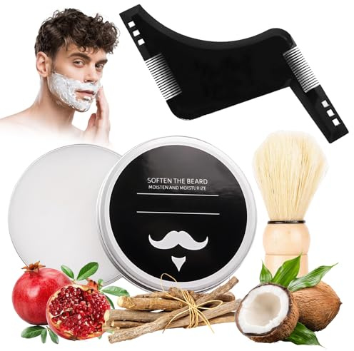 Shaving Kit for Men,Include Shaving Soap, Mustache Brush,beard comb, Dense Foam Shaving Kit for Men for the Smoothest Shavet,Gift for Birthday, Christmas, Fathers Day