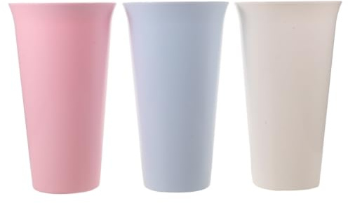 Zerodeko 3 st. mjuka färgade plastvaser i förpackning, 23 cm mjuka färgade bordsvaser