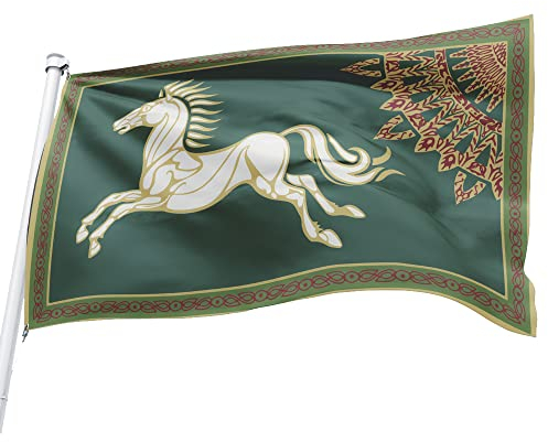 Flylong du Seigneur des Anneaux Rohan Drapeau Bannière 3 x 5 Pieds Vert