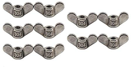 Tuerca de ala de acero inoxidable 304 M5 con forma de mariposa, tuercas de mariposa en forma de ala, paquete de 10 unidades