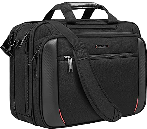 EMPSIGN Laptoptasche 17,3 Zoll Laptop Tasche Business Aktentasche Notebook Tasche Wasserabweisend Computer Tasche, Erweiterbare Schulter Tasche mit RFID Taschen für Arbeit, Schule - Schwarz