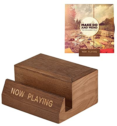 DIDUDIDU Support pour Vinyles en Bois - Porte-Disque Minimaliste & Rétro - Socle d'Exposition pour CD et LP - Marron