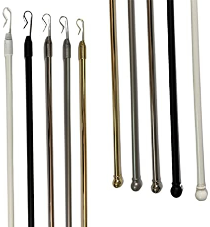 GLOBALCORPORATION Frusta Frustino Asta Bastone per Tende in Ferro Diametro 11 mm di Lunghezza 125 cm Ideale per Aiutare Lo Scorrimento della Tenda bastone (NERO)