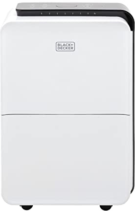 BLACK+DECKER 30L Dehumidifier, 4-in-1 Functionality, 24 Hour Timer, Large 4 Litre Water Tank, White, BXEH60008GB