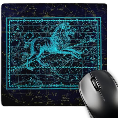3dRose Retro Star Map. Zodiac Constellation of Leo or Lion. Blue Color... - Mouse Pads (mp-372485-1)