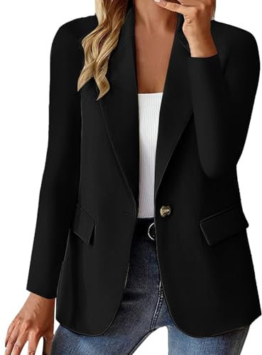 JIANROU Damen Elegant Langarm Blazer Büro Jacke,Anzug Blazer Damen Pailletten Blazer Strickjacke Gelb Grobstrick Cardigan Baum Schwarzer Oversize Blazer Flieder Damen
