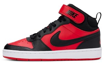 Nike Unisex Kids Court Borough Mid 2 Gs Sneaker, University Red Black White, 5 UK