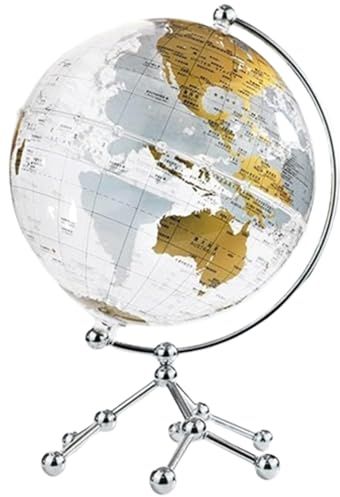 HSHTTKL Transparenter Kugel-Design-Globus, AR-Weltglobus mit Metallstativ, um 360° drehbarer Erdglobus für Schule/Zuhause/Büro