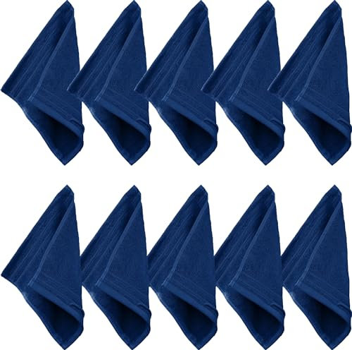 Erwin Müller Seiftuch Heidelberg 10er- Pack, 100% Baumwolle Marine Größe 30x30 cm - weiche Qualität, saugstark und strapazierfähig - praktisch durch Schlaufe