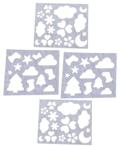 TEHAUX 4piezas Plantilla De Fieltro De Lana Molde Para Fieltrar Aguja Herramienta Para Bordar Aguja Kit De Apliques De Lana Molde Para Forma Al Bordado Plantilla Para Iniciantes Fieltrar