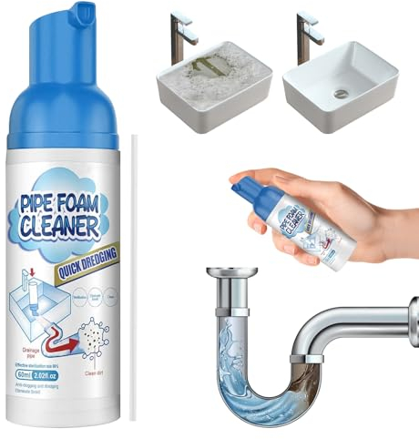 LETTERASHQP Abflussreiniger Schaum, 60ml Abfluss Schaumreiniger, Drain Pipe Foam Cleaner, Rohr Schaum Reiniger, Rohr Deodorant Schaumrohrreiniger für Küche, Waschbecken, Toiletten, Wannen
