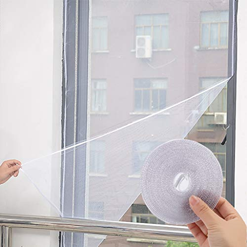 Fliegengitter Fenster 130x150cm Fiberglas-Fliegengitter Gewebe Insektenschutz Gaze Fliegenschutz Fenster Mesh Insektenschutz Fenster Fliegennetz Fenster Insektengitter mit Klettband (Schwarz)