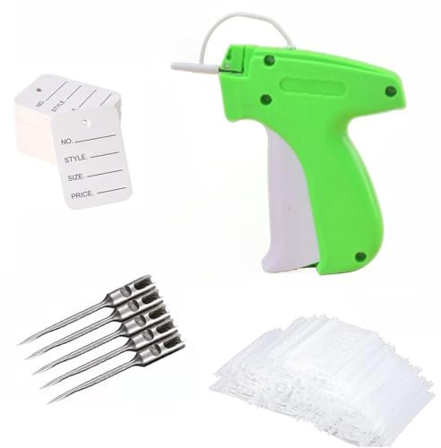 Minamzee Etikettierpistole, Preisetikettenpistole mit 5 Ersatznadeln + 1000 Nähnadeln + 50 Preisschildern, Tacker-Etikettiermaschine, geeignet für alle Arten von Kleidungsetiketten, Nähetiketten