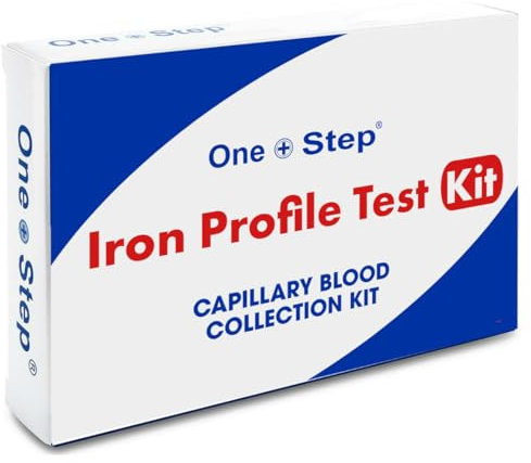 One Step: Iron Profile Blood Test Kit – Home Collection for Iron, Ferritin, Transferrin, TIBC, & Transferrin Saturation – Lab Results in 2-3 Days,Detects Iron Deficiency Anaemia & Iron Overload