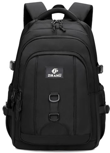 Amythe Rucksack für Jungen Herren, Teenager Schulrucksack College-Tagesrucksack mit 15,6 Laptopfach, Große Leichter Lässiger Schulranzen für Schule oder Reise -Schwarz