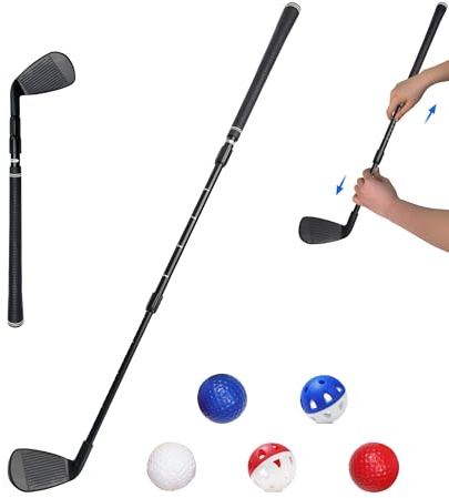 Y-Nut Adjustable Golf Pitching Wedge for Men and Women, Right Handed Blue Golf Pitching Wedge for Beginners Adults, Putting Training Combo Pack with Practice Foam Balls