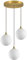 ZTTECH Lampe à Pendentif Moderne 3 Lumières en Verre Blanc Suspension Dorée Hauteur Réglable Douille E27 pour Îlot de Cuisine Salle à Manger Salon