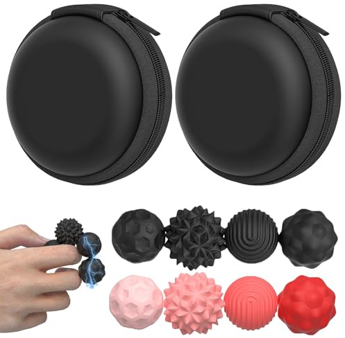 HESUSUSI Magnetiska Fidgetbollar 8 stycken magnetbollar akupressur boll silikon kulor massageboll igelkott kulor stressboll sensorisk leksak för stressminskning vuxna