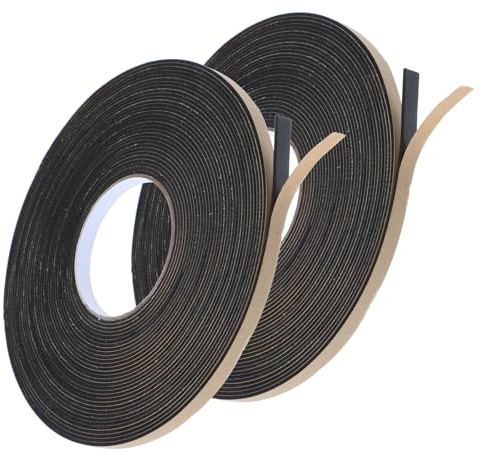CIATBYYJ 2Pcs Car Speaker Sealing Tape, Foam Grip Tape, Soundproofing Waterproofing Gasket Tapes 2mm Thick 10mm Width, Black
