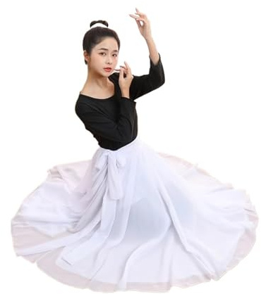 WDSBZNB Gonna a Ruota Intera Gonna da Ballo Classica in Chiffon da Donna, Gonna da Ballo con Grande Swing da 360/540/720 Gradi, Elegante, for spettacoli teatrali(Color 04,90cm (720 Degrees))