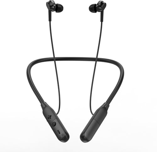 SOPPY LX03 Neckband Headphones Bluetooth 6.0 In-Ear Headphones with Mic Wireless Earphones, Sport Earbuds Wireless for Running, Lightweight Earphones Magnetic Headset with 30 Hours Playtime - Black