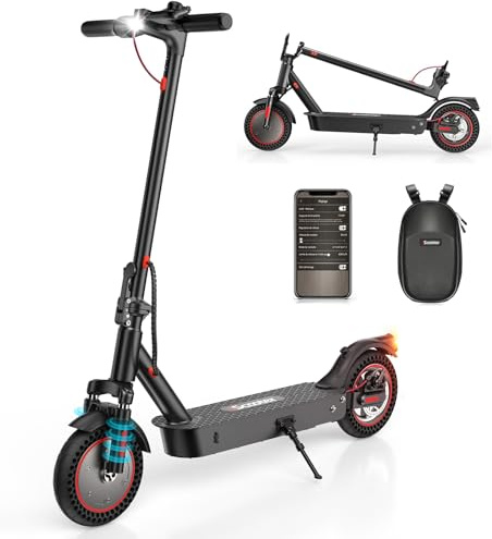 Electric Scooter,34KM Range 350W Motor Electric Scooter Adults with 8.5 Pneumatic Tires,42V 7.8Ah Battery,3 Speed Modes,Rear Disc + Electronic Brakes,120KG Load, APP Control