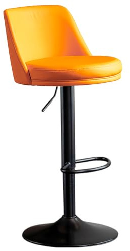 Justerbar svängbar barstol 60–80 cm hög ryggstol för kök och reurant metallbas med fotstöd slish design
